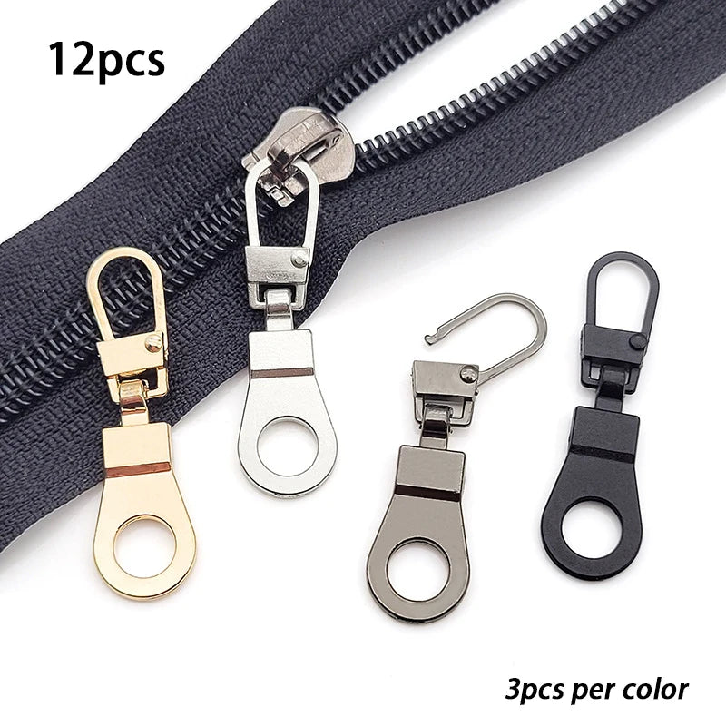 Detachable Metal Zipper Puller Kit – Replacement Repair Set for Sewing Craft