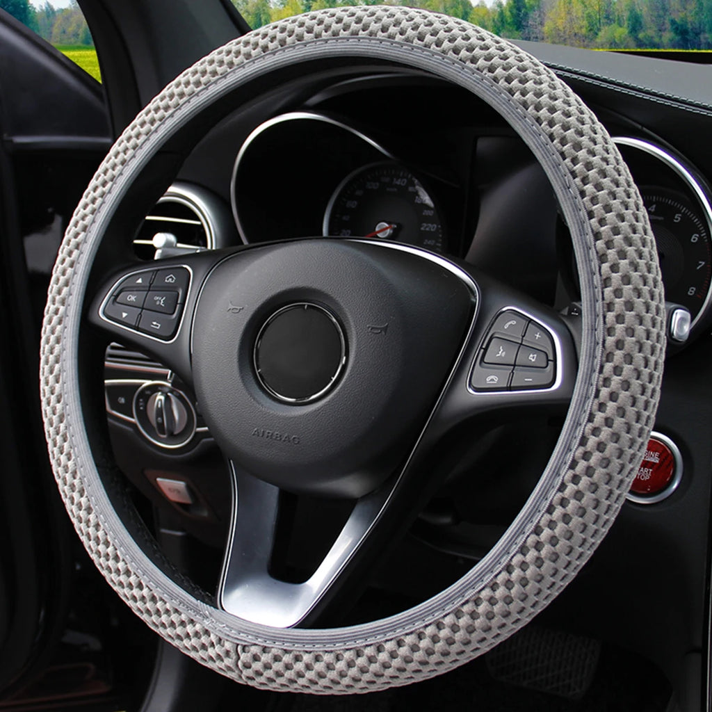 Breathable Mesh Car Steering Wheel Cover – Comfortable Grip for Women