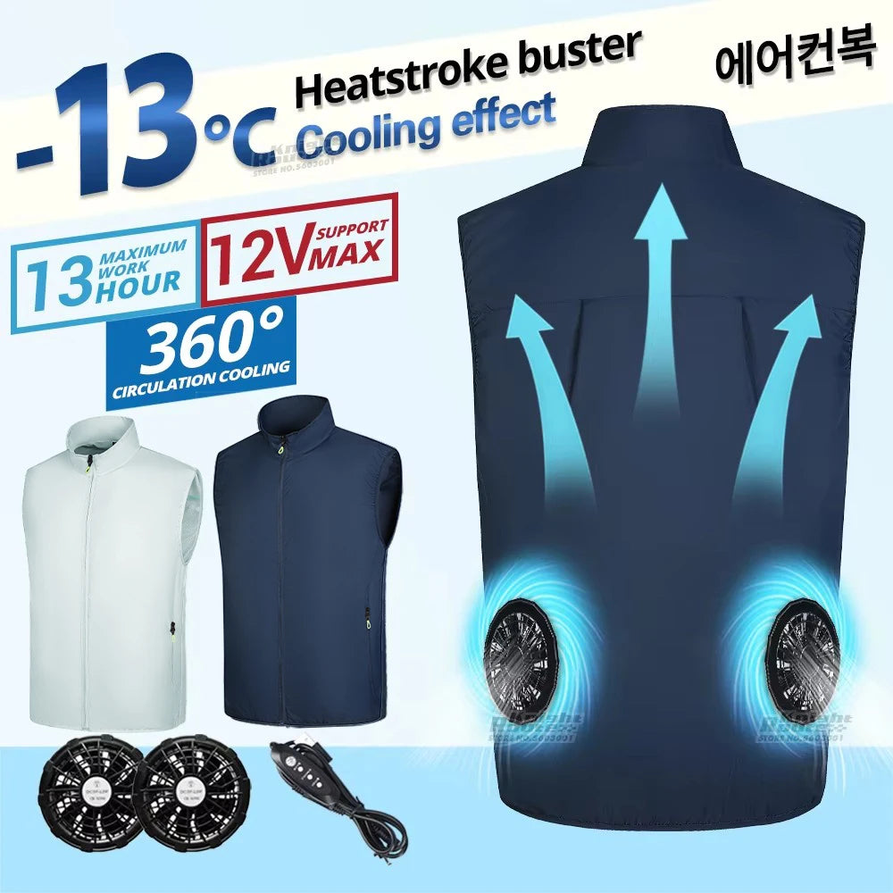 Air-Conditioned Cooling Vest – 13-Hour Fan System for High-Temperature Work
