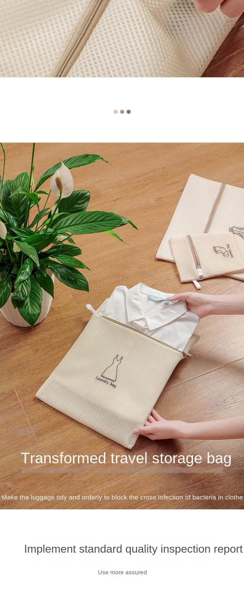 Embroidered Mesh Laundry Bag – Thickened Washable Organizer for Dirty Clothes