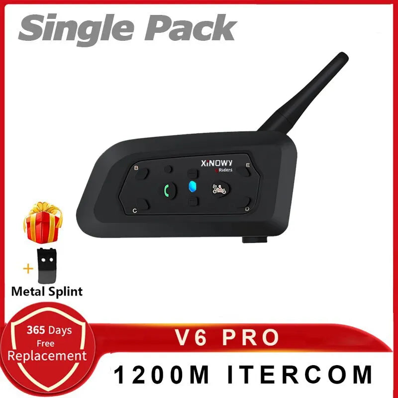 Motorcycle Bluetooth Helmet Intercom – Wireless Headset for Group Riding