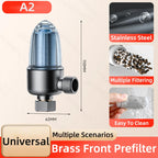 Stainless Steel Water Filter – Detachable Brass Prefilter for Bathroom Plumbing