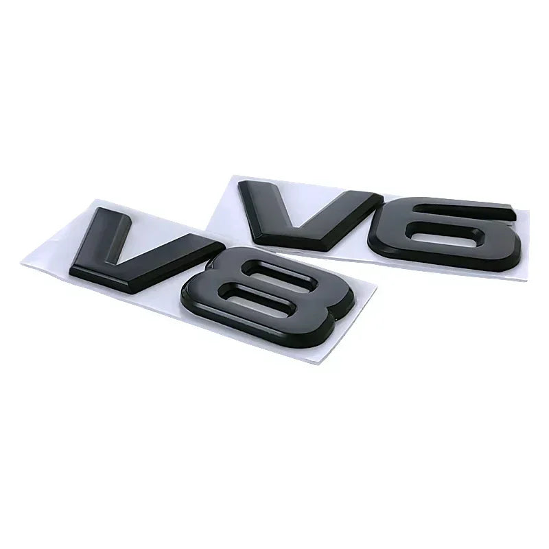 Metal V6 V8 Logo Emblem – Automotive Tailgate Fender Badge for Toyota