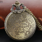Steampunk Quartz Pocket Watch – Bronze Necklace Pendant for Vintage Cosplay