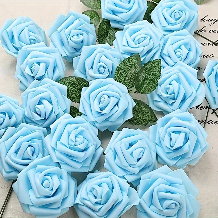 Artificial Rose Flowers – Stemmed Fake Roses for Wedding Bouquets and Decor