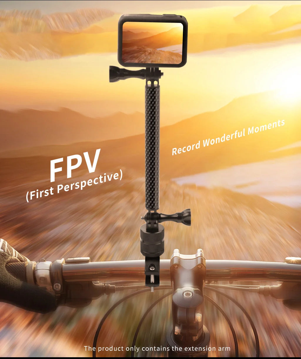 Carbon Fiber Helmet Extension Arm – Selfie Mount for GoPro and Insta360