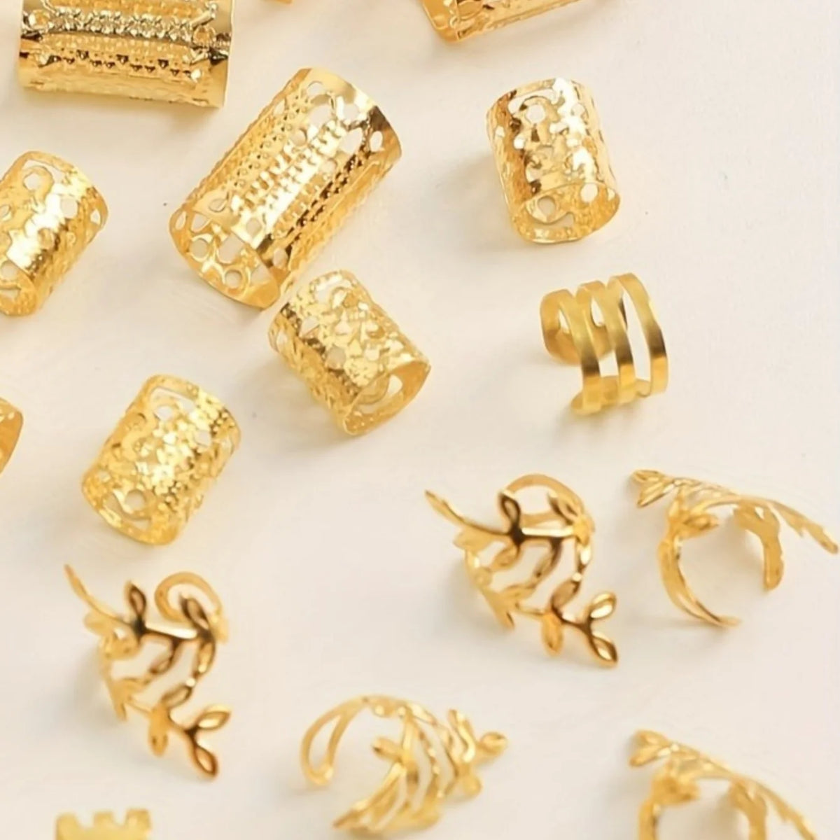 Hollow Out Hair Rings – Metal Jewelry Charms for Braids and Locs