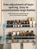 Aluminum Bathroom Shelf – Wall Mounted Storage Rack for Kitchen and Shower