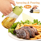 Glass Oil Dispenser Bottle – 2-in-1 Spray and Pour for Kitchen Cooking