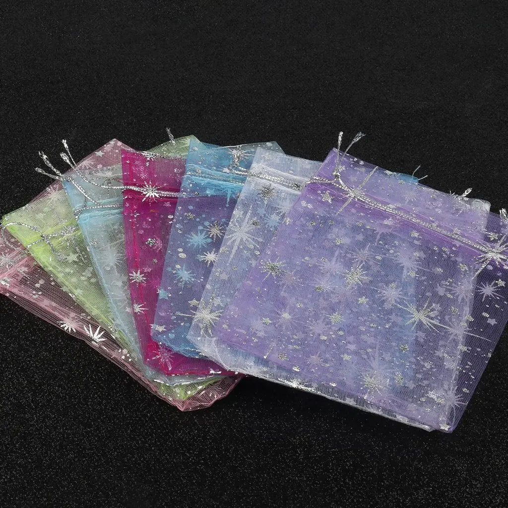 Organza Drawstring Gift Bags – 10x12cm Mesh Pouches for Wedding Party Favors