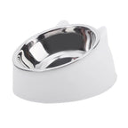 Stainless Steel Inclined Cat Bowl – Ergonomic Pet Food Feeder for Cats and Dogs