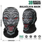 Full Face Skull Animal Mask – Breathable Mesh Headgear for Halloween Cosplay