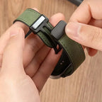 Leather Silicone Hybrid Strap – Breathable Magnetic Band for Huawei Watch Fit