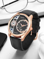 Minimalist Quartz Watch – Luxury Double Strap Set for Business Gift