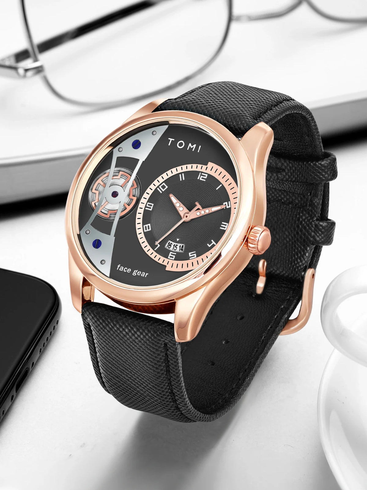Minimalist Quartz Watch – Luxury Double Strap Set for Business Gift