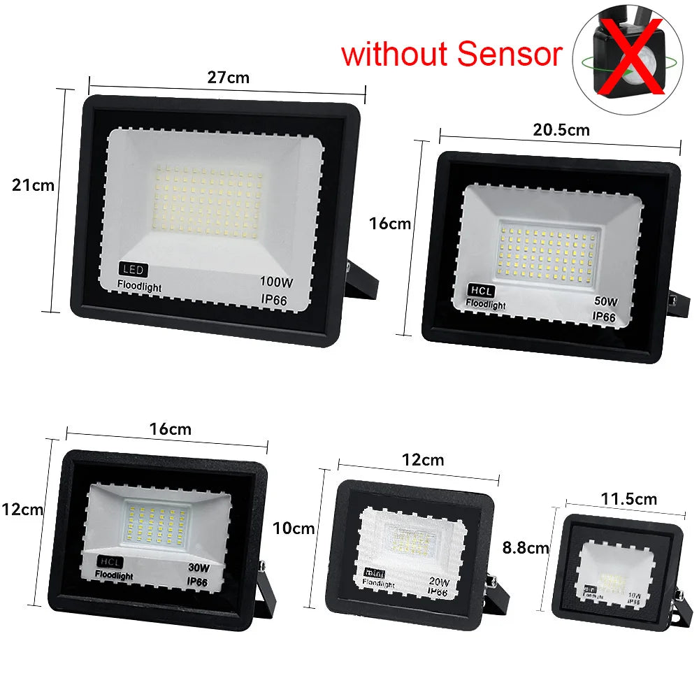 LED Floodlight with PIR Motion Sensor – IP66 Waterproof Outdoor Garden Light
