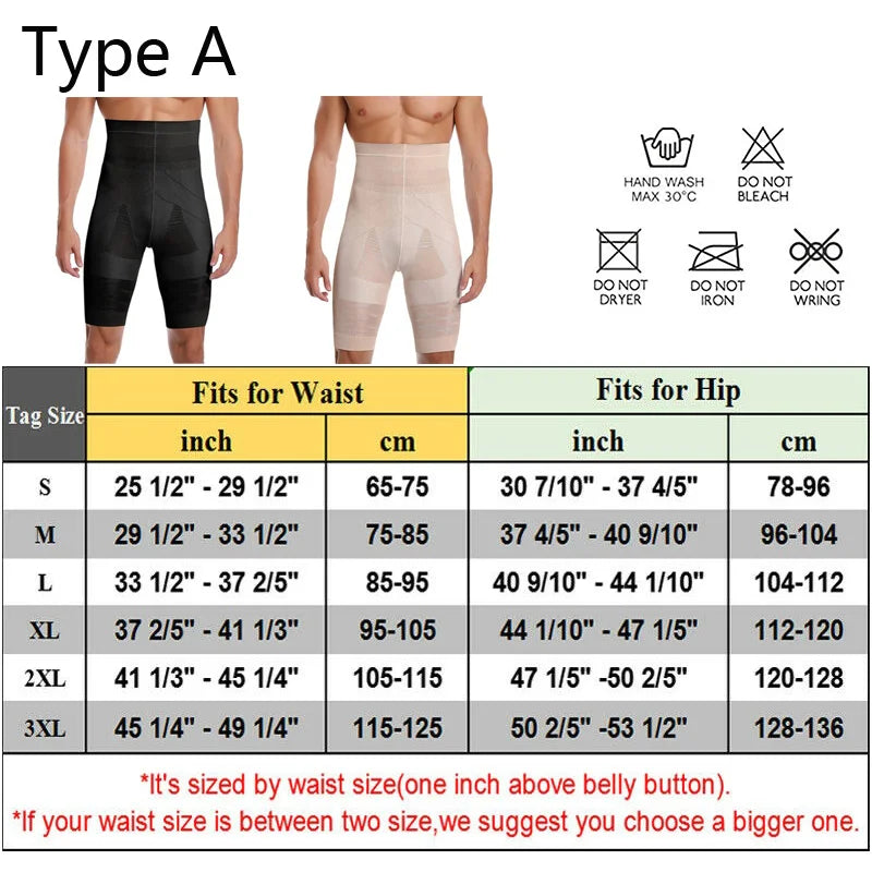 Compression Waist Trainer Shorts – Slimming Body Shaper for Men