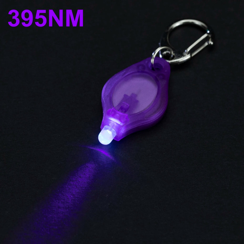 UV LED Keychain Flashlight – Dual 365/395nm Light for Stain and Ink Detection
