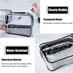 Transparent PVC Travel Toiletry Bag – Waterproof Cosmetic Organizer for Packing