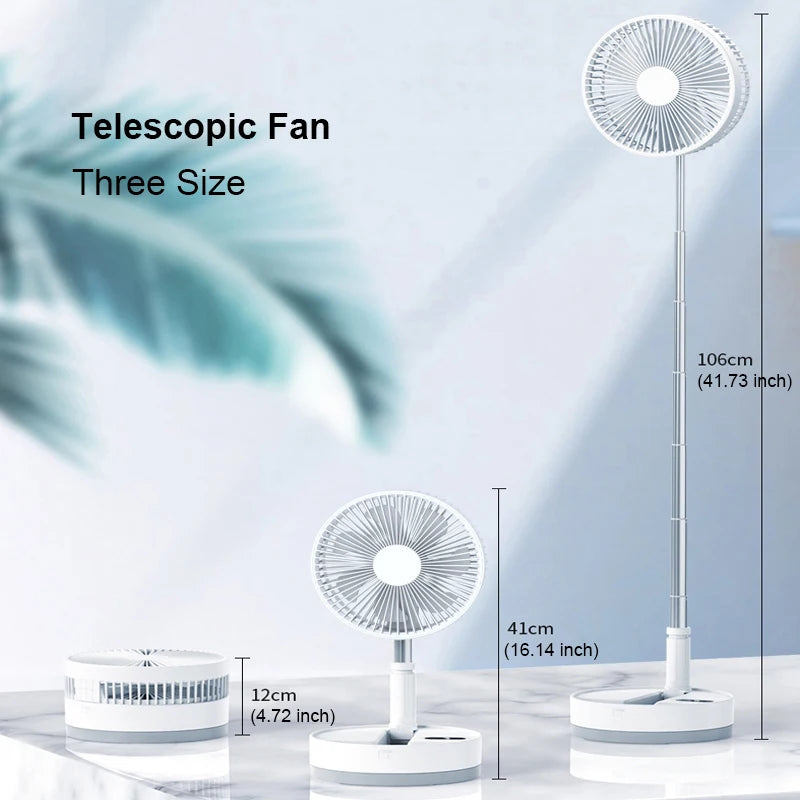 Folding Portable Desk Fan – 10800mAh Rechargeable Air Cooler for Camping
