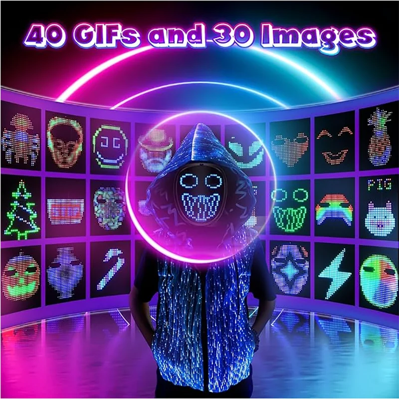 LED Gesture Sensing Mask – Luminous Kids Costume for Halloween Parties