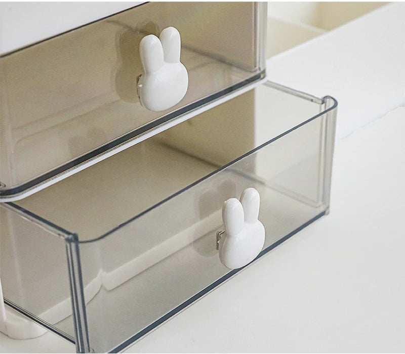 Transparent Desktop Organizer – Multi-Drawer Storage for Office Stationery