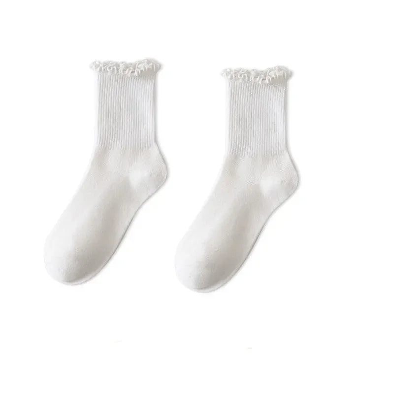 Ruffled Cotton Ankle Socks – Kawaii Lolita Accessories for Women