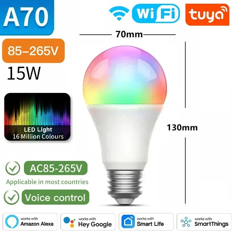 Smart LED Light Bulb – RGB Dimmable WiFi Lamp for Home Automation