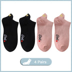 Embroidered Heart Ankle Socks – Cute Cotton Casual Footwear for Women