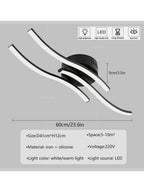 Modern LED Wave Ceiling Light – Minimalist Fixture for Living Room Bedroom