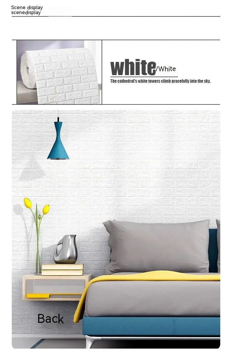 Self-Adhesive 3D Foam Brick Wallpaper – Waterproof Wall Decor for Home Living