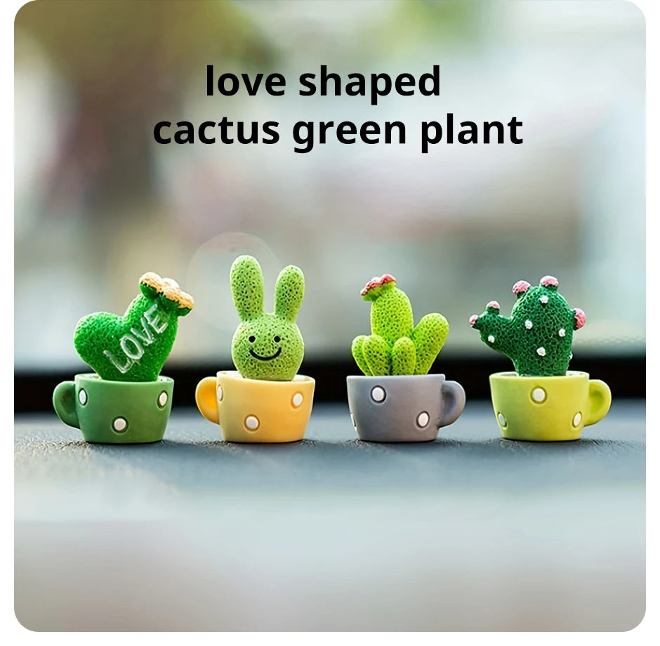 Mini Resin Succulent Cactus Plants – Decorative Ornaments for Home and Office