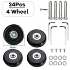 Silent Rubber Luggage Wheels – Durable Travel Bag Replacement for Repair