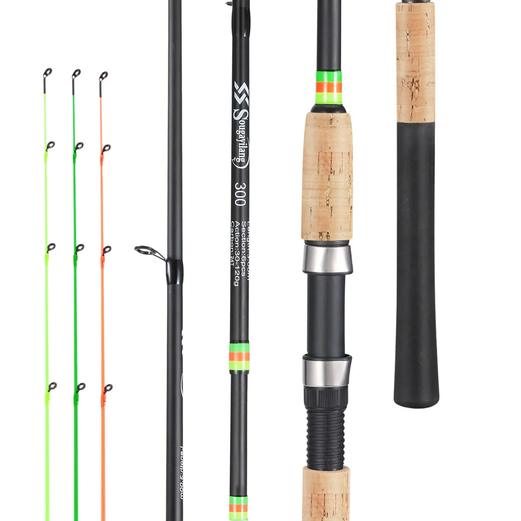 Carbon Fiber Feeder Fishing Rod – 3M Cork Handle Pole for Carp Angling