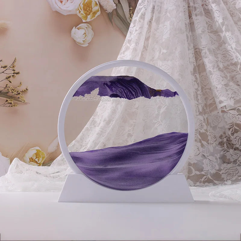 3D Moving Sand Art Frame – Dynamic Liquid Hourglass for Office Home Decor