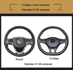 Embroidered Diamond Steering Wheel Cover – Universal Leather for Car Interior