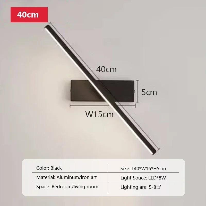 Rotatable LED Wall Sconce – Adjustable Mirror Lighting for Bathroom and Bedroom