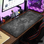 Large Grey Desk Mat – 900x400mm Stitched Edge Mouse Pad for Gaming and Office