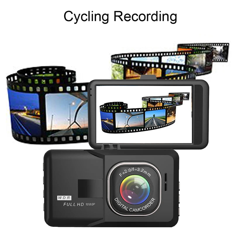 Dual Channel Dash Camera – Full HD 1080P Night Vision for Vehicle Security