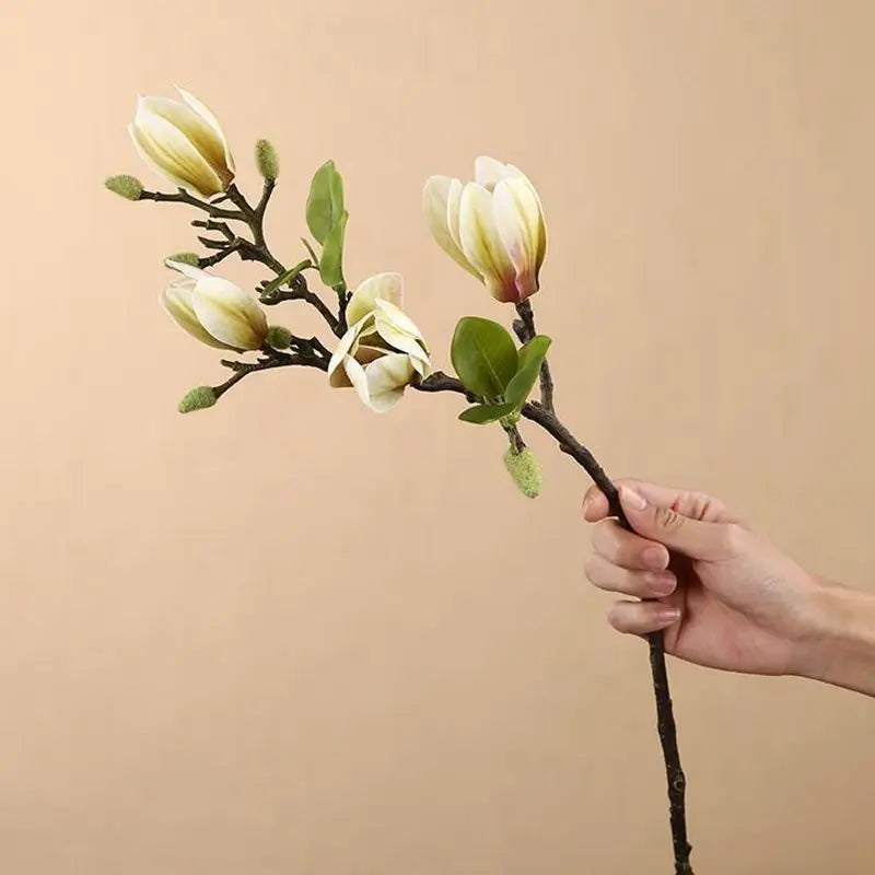 Artificial Silk Magnolia Flower – Realistic Floral Decor for Wedding Garden