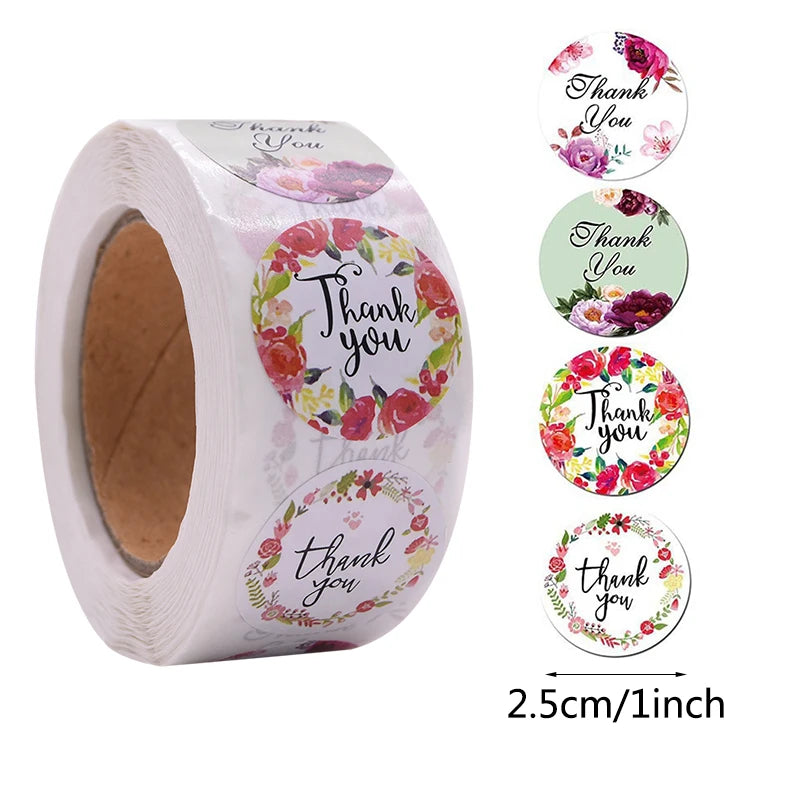 Decorative Thank You Sealing Stickers for Party Gift Labels and Scrapbooking