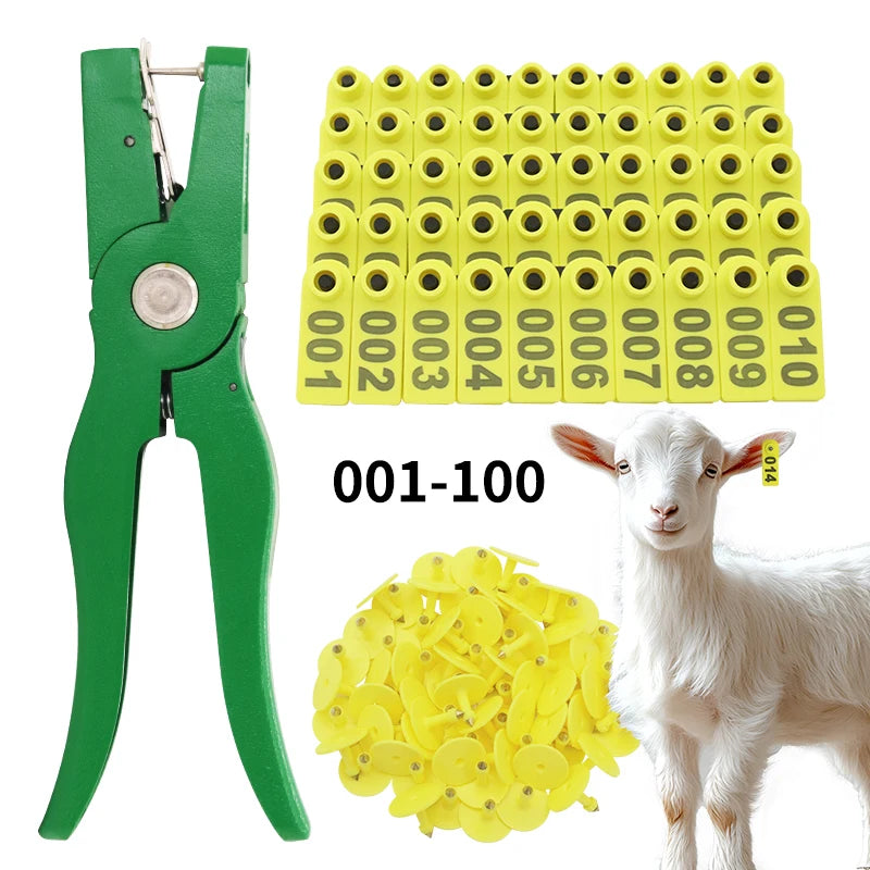 Livestock Ear Tag Applicator – Identification Kit for Sheep Goat and Pig