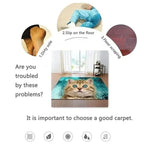 Cat Pattern Area Rug – Non-slip Washable Carpet for Home Living Room Decor