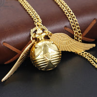 Vintage Gold Fairy Ball Quartz Pocket Watch – Pendant Necklace Gift