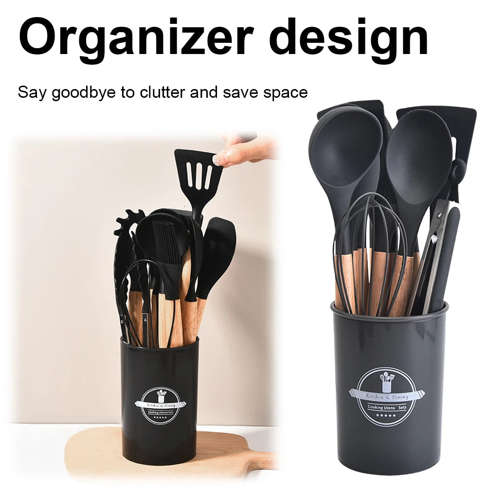 Silicone Kitchen Utensil Set – Non-Stick Cooking Tools for Home Chefs