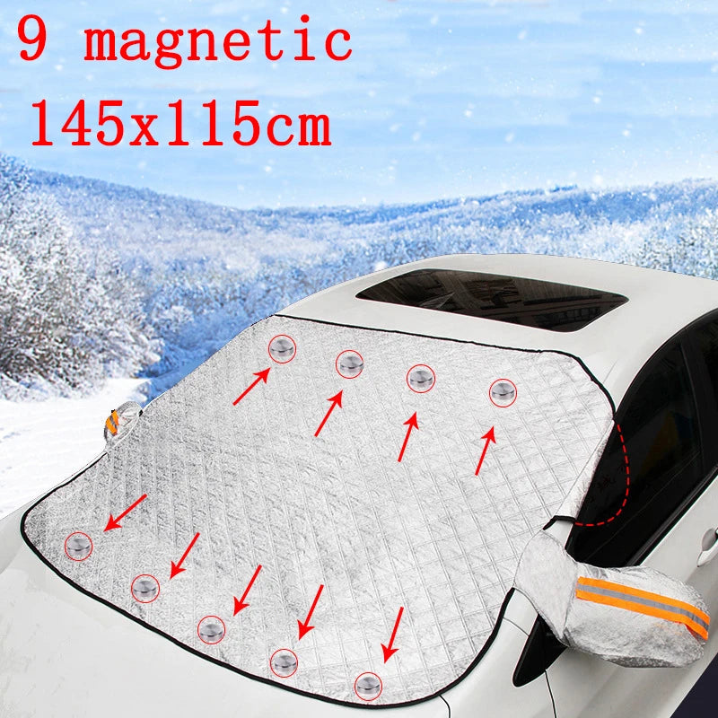 Magnetic Windshield Sunshade – Waterproof Anti-Ice Cover for Winter Auto