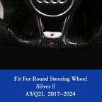Aluminum S-Line Steering Wheel Emblem – Decorative Car Interior Accessory