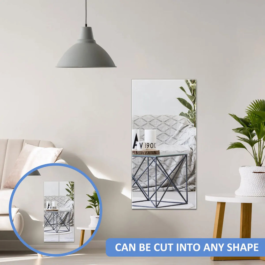 Self-Adhesive Mirror Wall Stickers – Flexible Reflective Safety Decal for Home Decor