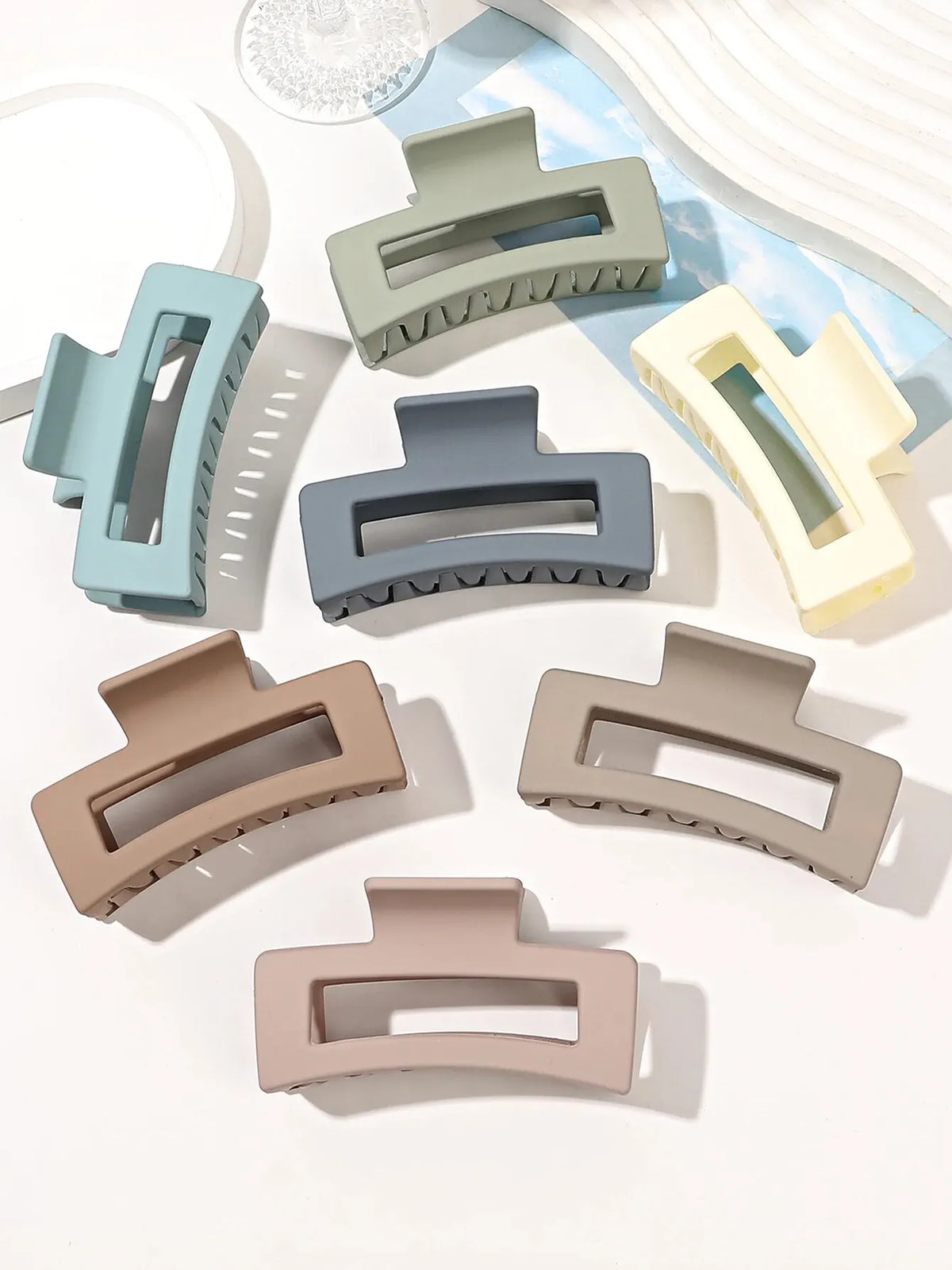 Matte Square Hair Claw Clips – Non-slip 3.4 inch Accessories for Thick Hair