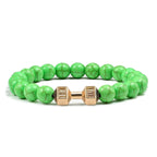 Volcanic Stone Dumbbell Bracelet – Matte Lava Bead Jewelry for Fitness Enthusiasts